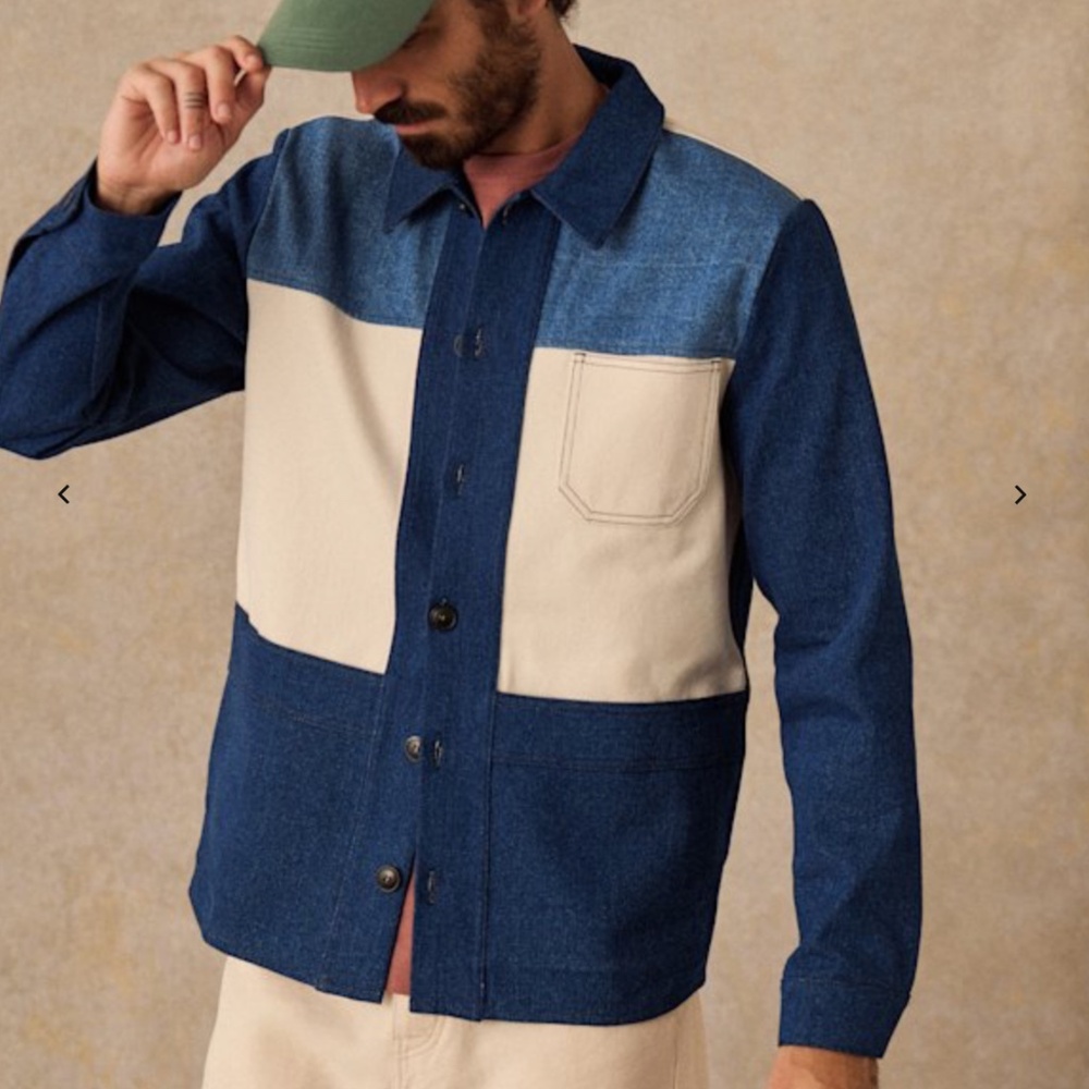 Sezane Denim Will Patchwork Jacket